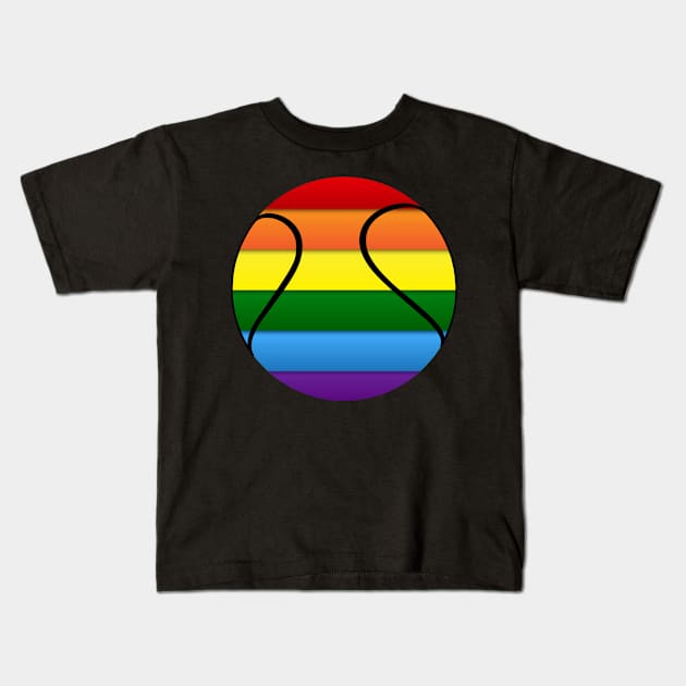 Tennis Gay Pride Lgbt Rainbow Flag Kids T-Shirt by jrgmerschmann